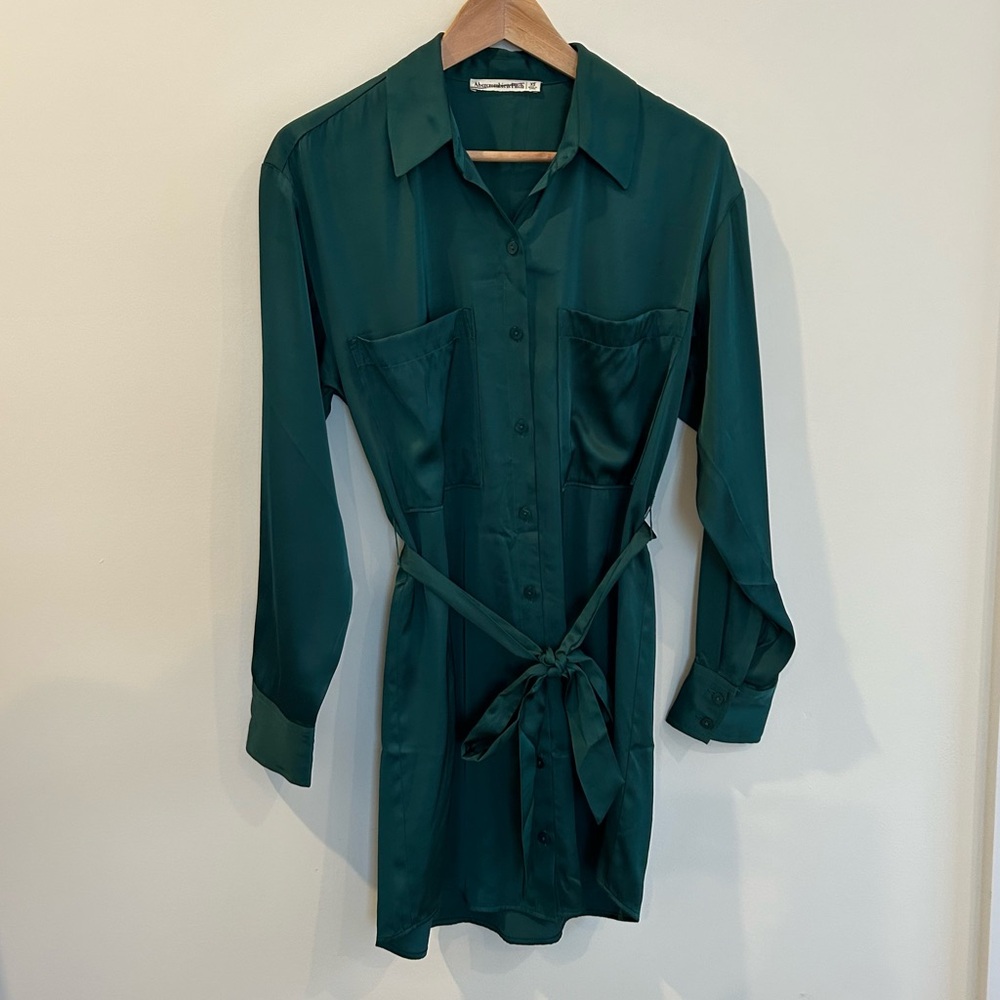 Abercrombie & Fitch Satin Mini Shirt Dress ~ Size XS